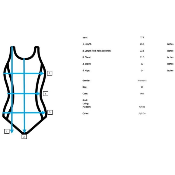 NWT TYR Durafast Elite Maxfit One Piece Swimsuit Womens 40 1X Plus Size Black - Picture 9 of 9